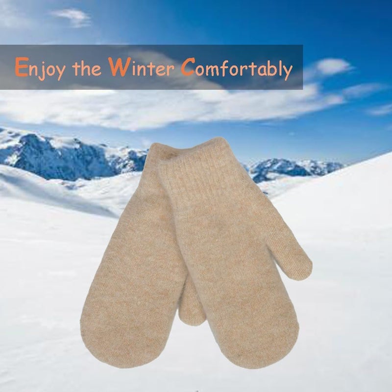 FGSS Winter Warm Mittens for Women Men - Soft Faux Rabbit Fur Mittens Elastic Cuff Stretchy Knit Gloves Cold Weather - Image 5